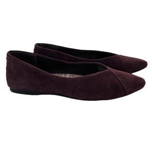 Birdies Goldfinch Mulberry Size 7.5 Ballet Flats Pointed Toe Suede EUC